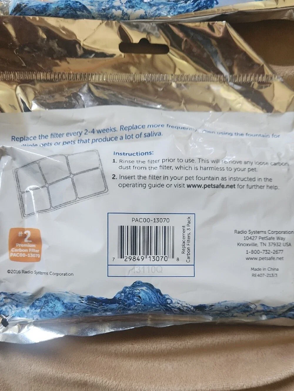 Carbon replacement filters for pets water fountain